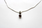 Red Jewel Pendant Sterling Silver Necklace