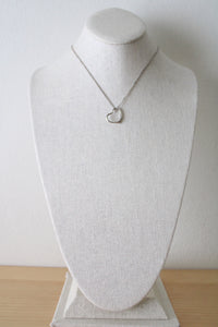 Open Heart Pendant Sterling Silver Necklace