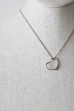 Open Heart Pendant Sterling Silver Necklace