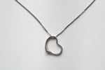 Open Heart Pendant Sterling Silver Necklace