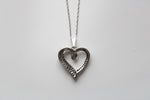 Open Heart Clear Stone Pendant 925 Necklace