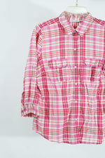 St. John's Bay Pink Plaid LightWeight Top | Size M