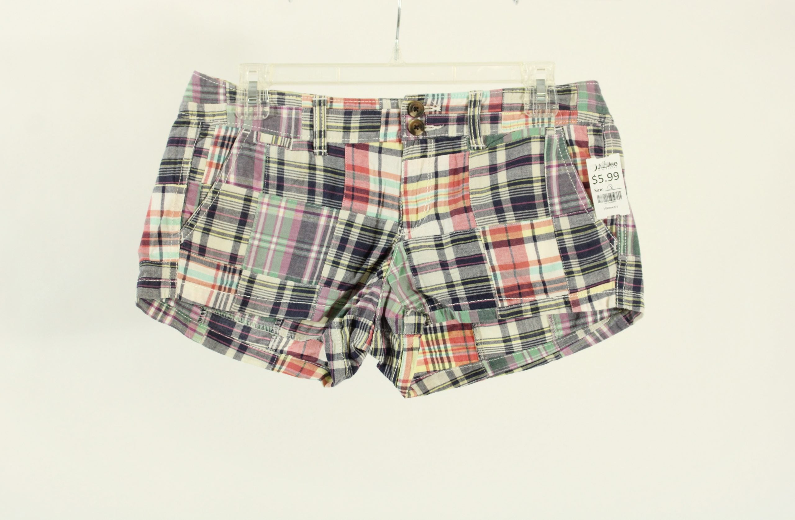 American Eagle Plaid Colorful Shorts Size 2 Jubilee Thrift