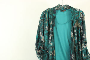 Sara Michelle Teal Paisley Top | Size S