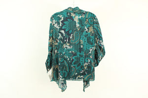 Sara Michelle Teal Paisley Top | Size S