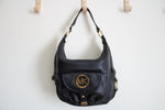 Michael Kors Fulton Large Black Leather Shoulder Bag