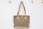 Dooney & Bourke Tan Canvas & Leather Tote Purse