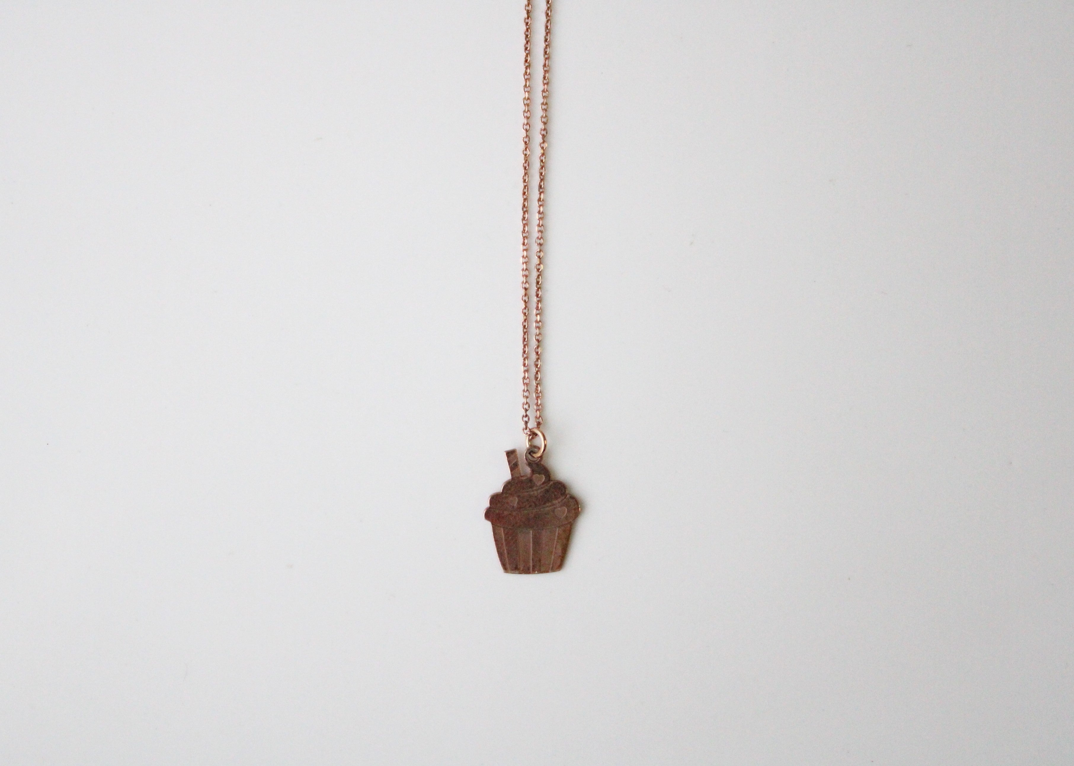 925 Rose Gold Cupcake Necklace