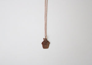 925 Rose Gold Cupcake Necklace