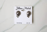 NEW Jillian Michel Silver Cross Clip On Earrings