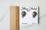 NEW Jillian Michel Silver Cross Clip On Earrings