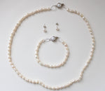 Baroque Ivory Pearl Necklace Bracelet & Earring Set