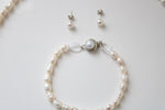 Baroque Ivory Pearl Necklace Bracelet & Earring Set