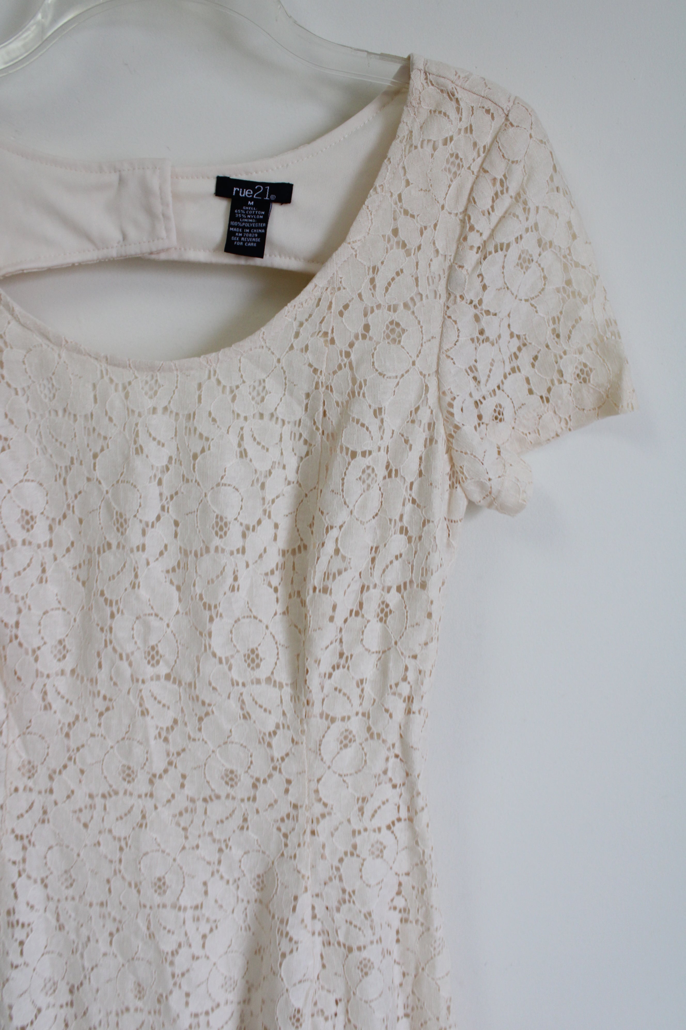 Cream lace skater dress sales