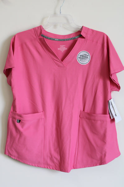 NEW ClimateRight By Cuddlduds Pink Scrub Top