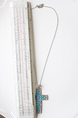 Turquoise Cross Pendant Necklace