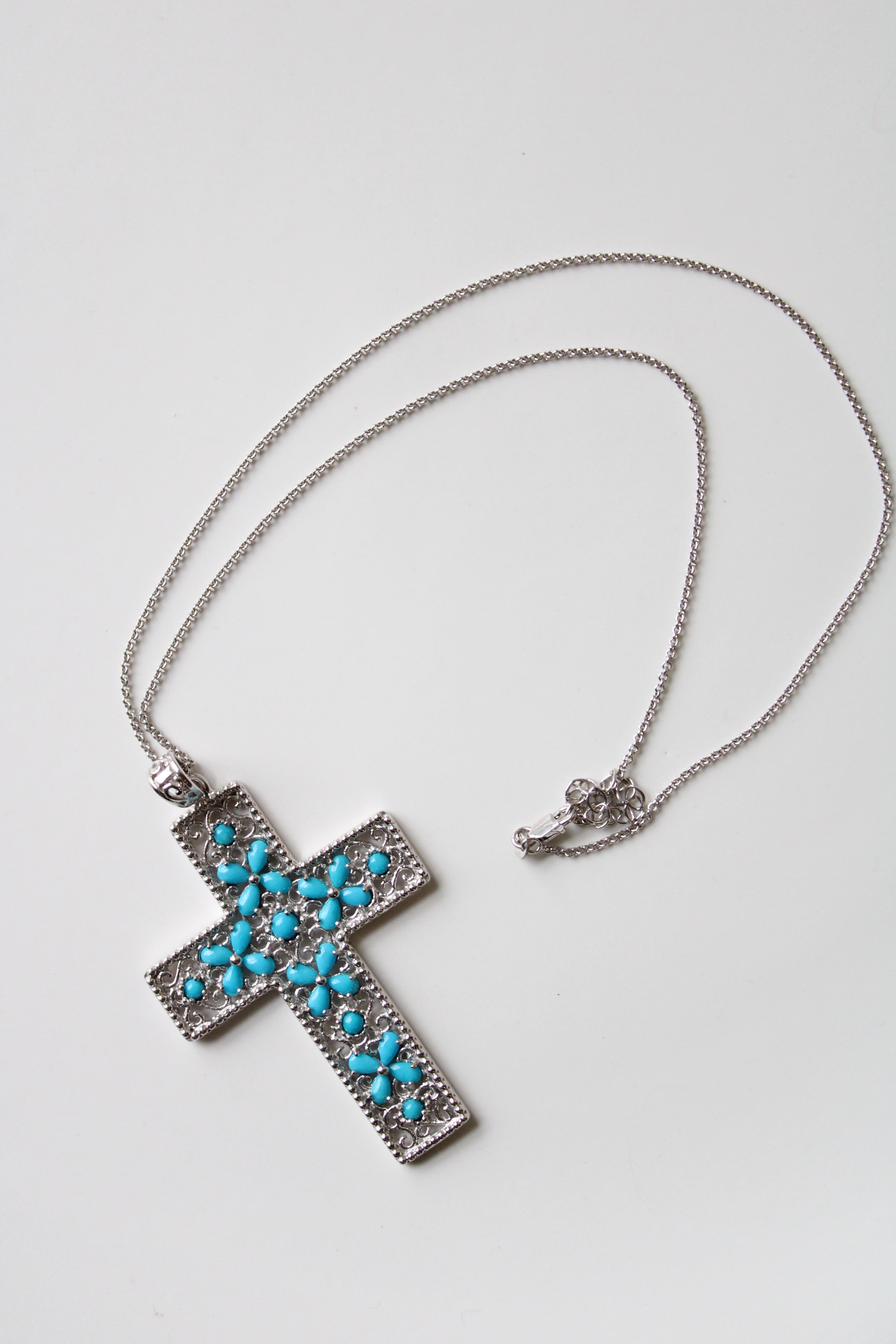 Turquoise Cross Pendant Necklace