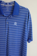 Adidas Golf Climalite Blue Striped Polo Shirt | L