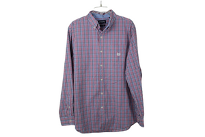 Chaps Blue & Pink Plaid Shirt | L