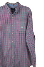Chaps Blue & Pink Plaid Shirt | L