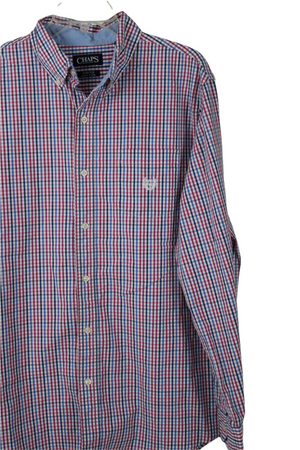 Chaps Blue & Pink Plaid Shirt | L