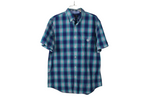 Chaps Blue Plaid Button Down Shirt | L