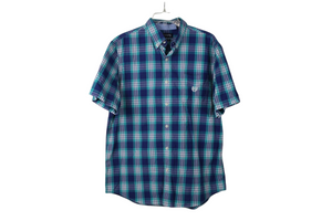 Chaps Blue Plaid Button Down Shirt | L