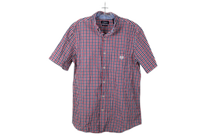 Chaps Easy Care Blue Red Plaid Shirt | L