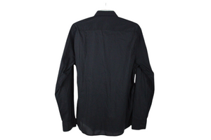 Blue Man Black Button Down | L