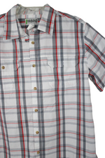 Haband White Plaid Short Sleeved Shirt | L