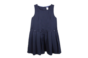 NEW Basic Editions Navy Blue Pleated Uniform Dress | 14 1/2