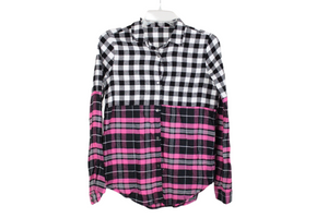 Weissman Black Pink Plaid Shirt | 14/16