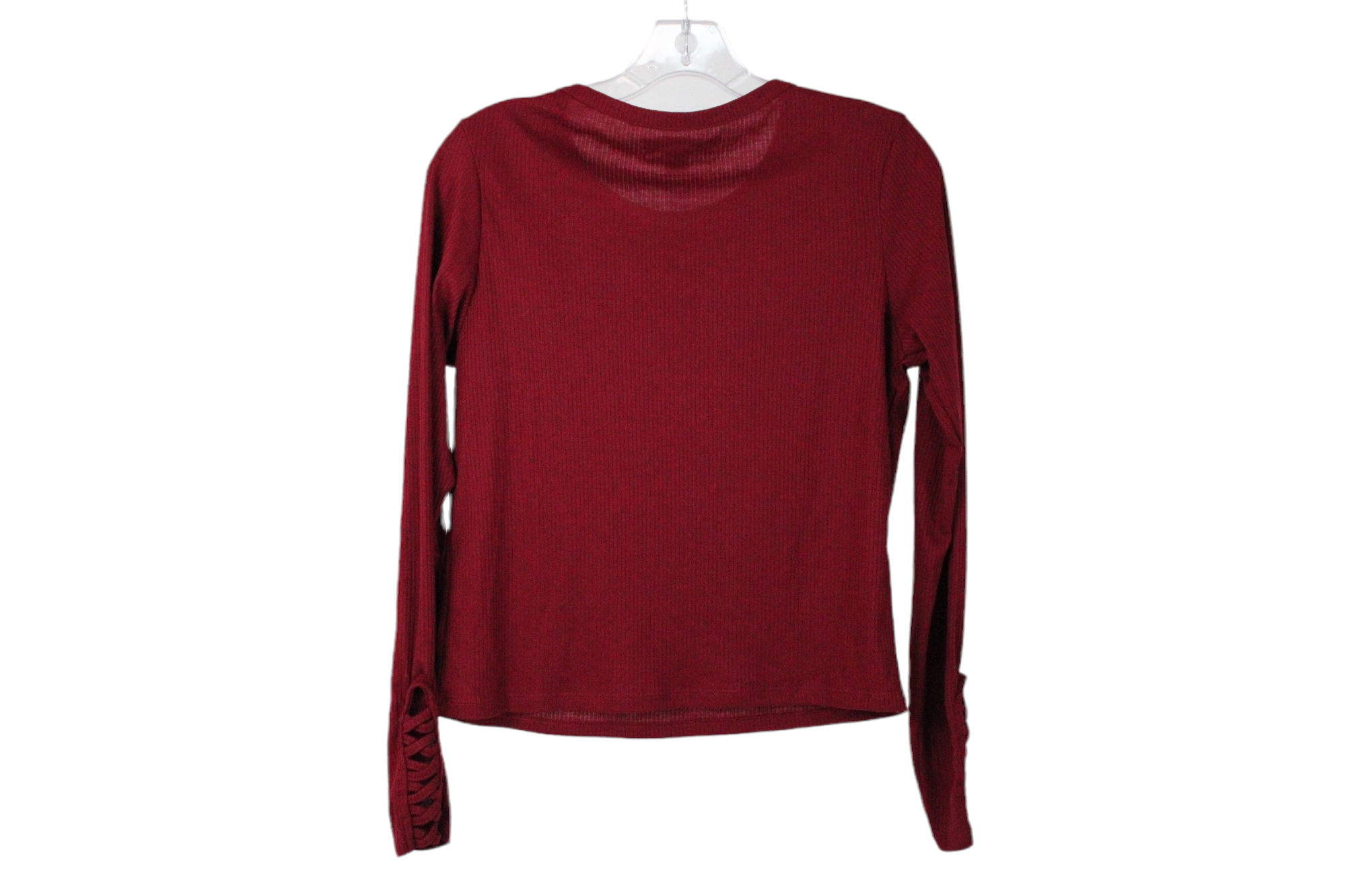 Eye Candy Red Rib Long Sleeved Top | L