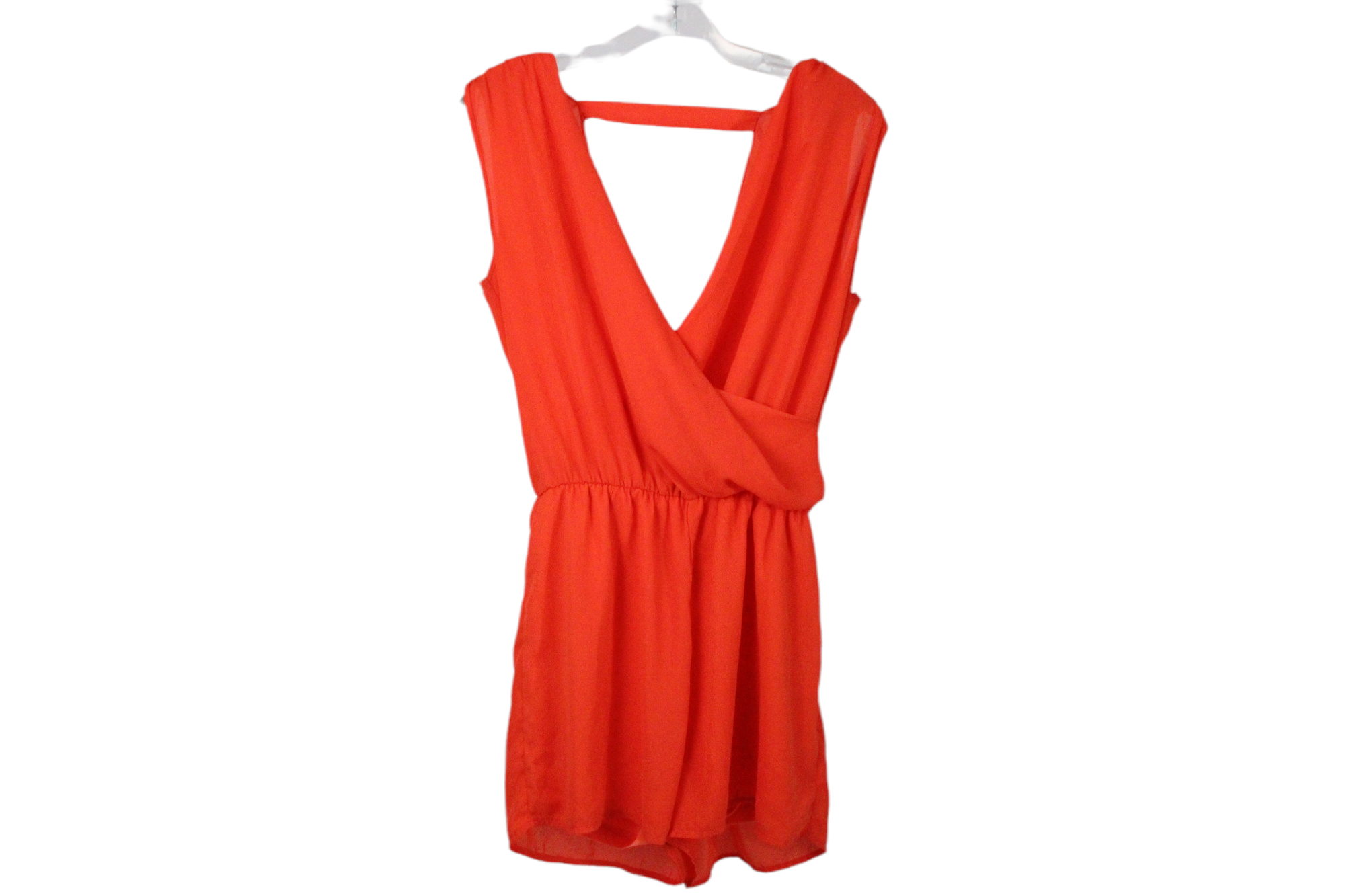 Alya Orange Chiffon Romper | S