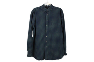 Harbor Bay Blue Green Plaid Flannel | L Tall