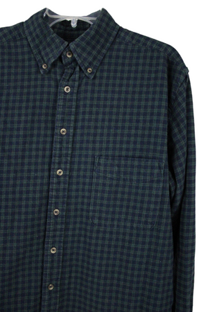 Harbor Bay Blue Green Plaid Flannel | L Tall