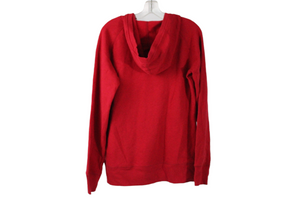 Red V-Neck Hoodie | L