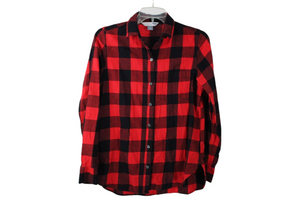 Old Navy Red Plaid Classic Shirt | S