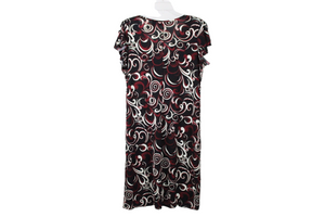 New York & Company Black Red Swirl Dress | XL