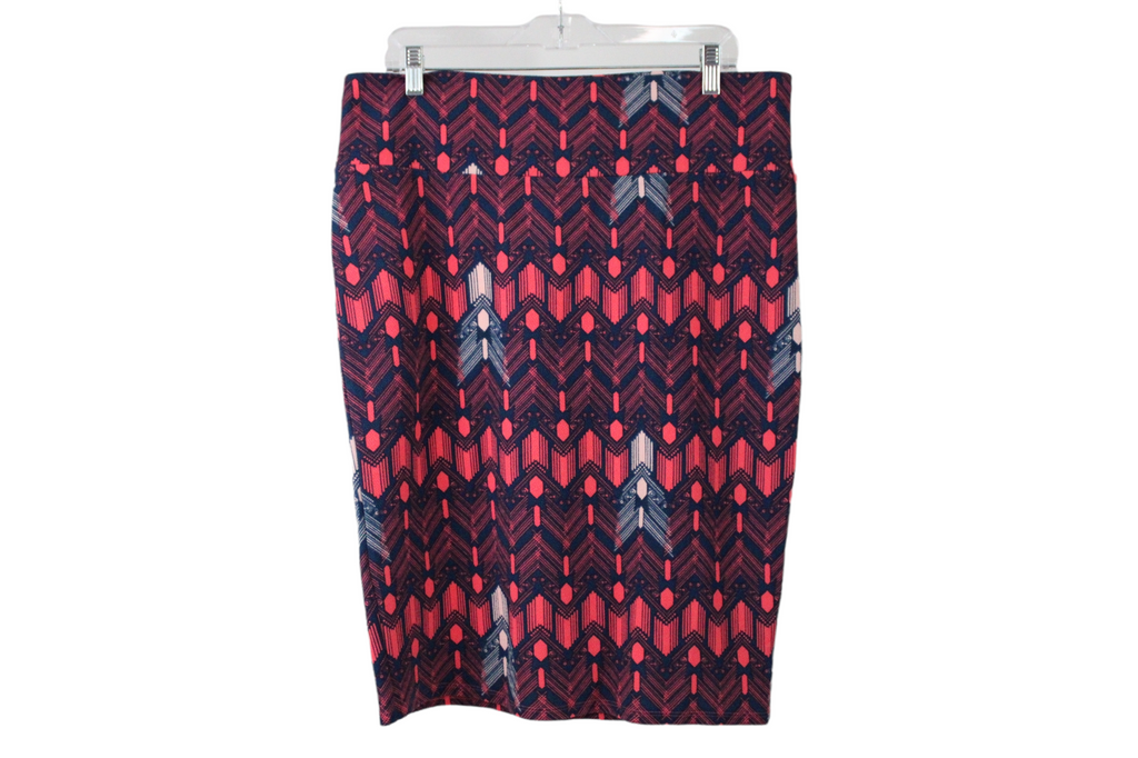 LuLaRoe Blue Pink Skirt | XL