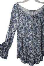 Max Jeans Blue Floral Off-The-Shoulder Top | S