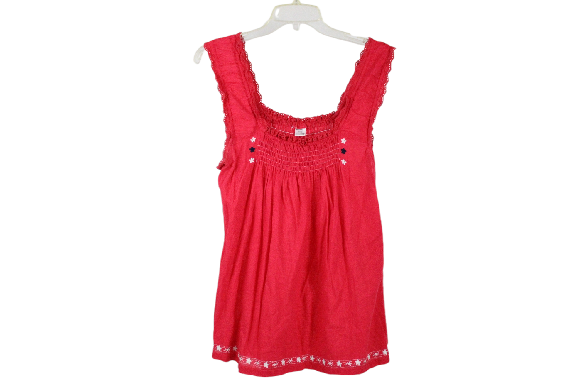 Women's Red Embroidered Top | M