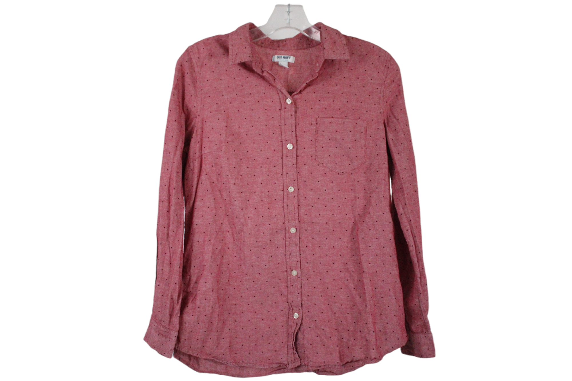 Old Navy Pink Polka Dot Shirt | S