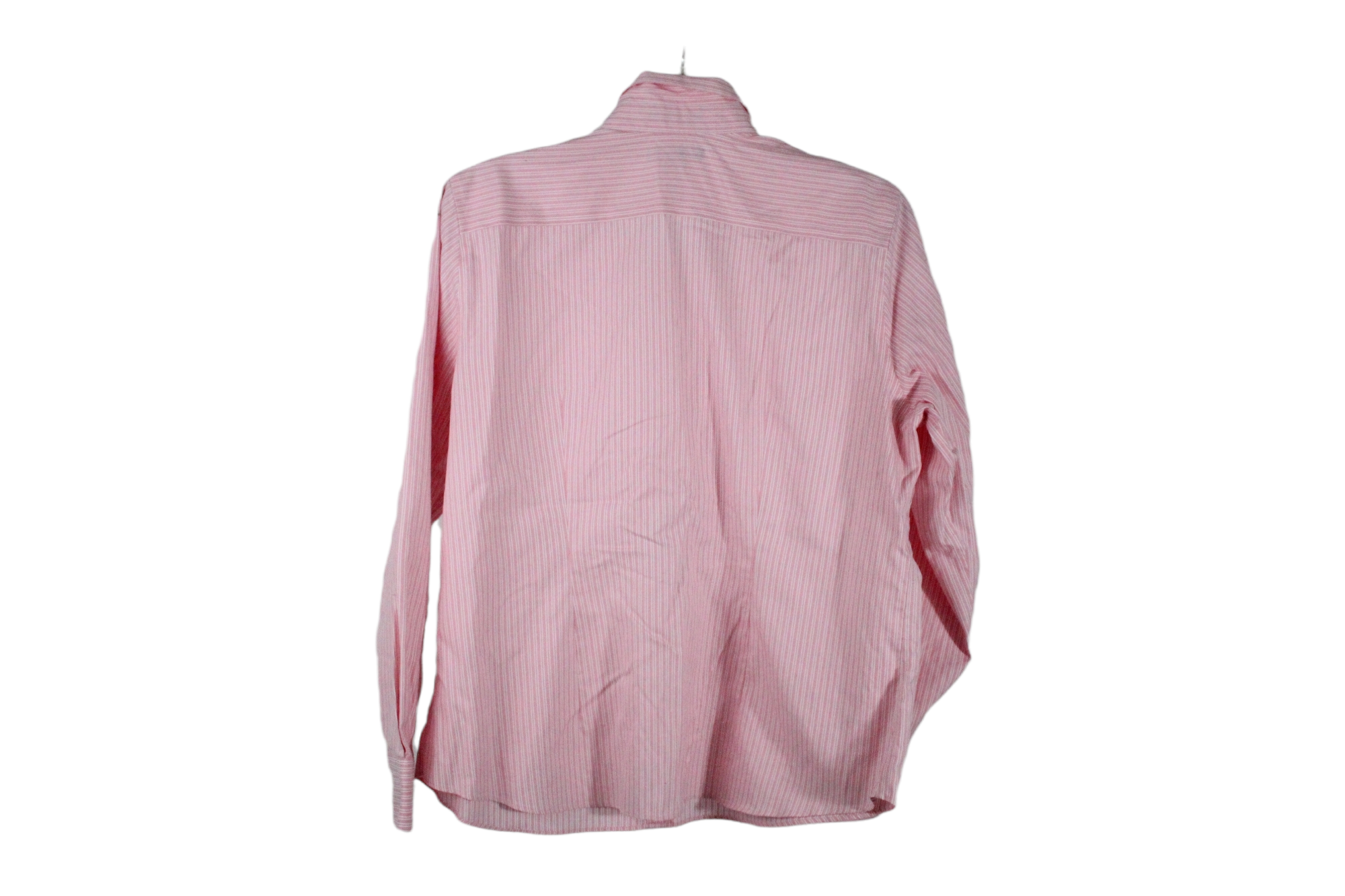 Lands' End Pinpoint Oxford Pink Striped Shirt | 14 Petite