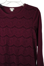 J.Crew Wine Colored Lace Top | M