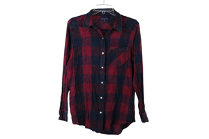 Aeropostale Soft Blue Red Plaid Shirt | M