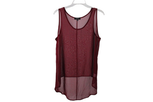 Love J Maroon Chiffon Tank | M