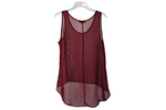 Love J Maroon Chiffon Tank | M