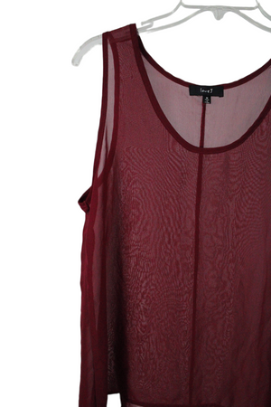 Love J Maroon Chiffon Tank | M