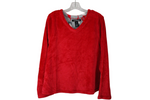 Noire Jasmine Rose Red Fuzzy Top | L